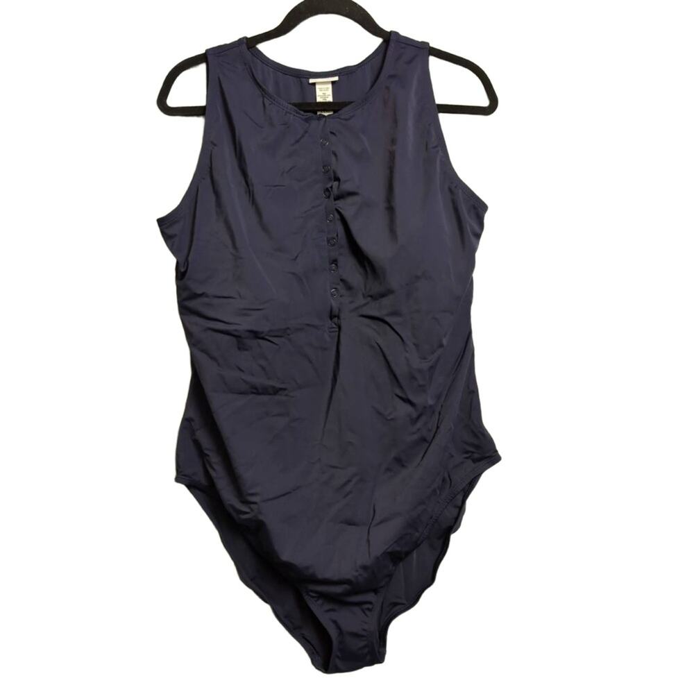 NWT Andie Navy Recycled Stretch Comfortable Malibu One-Piece Swimsuit XXXL